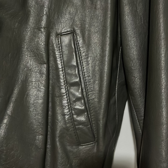 COPY - Members Only Leather Jacket Vintage Mens Gray Classic Iconic Style size … - Picture 6 of 16